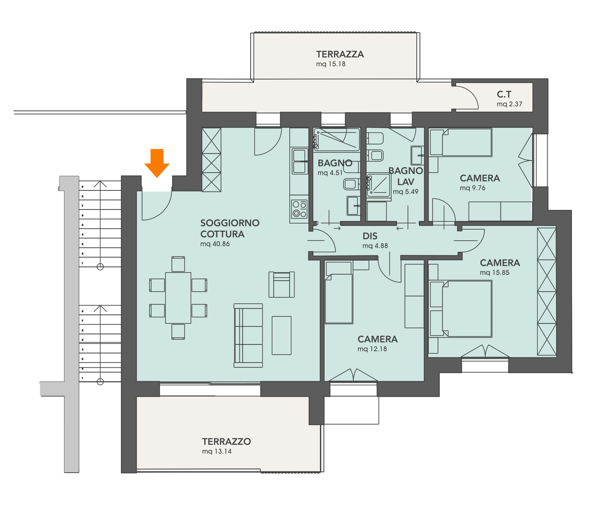 DOLO Appartamento tricamere su nuova palazzina 4 unità in zona impianti sportivi